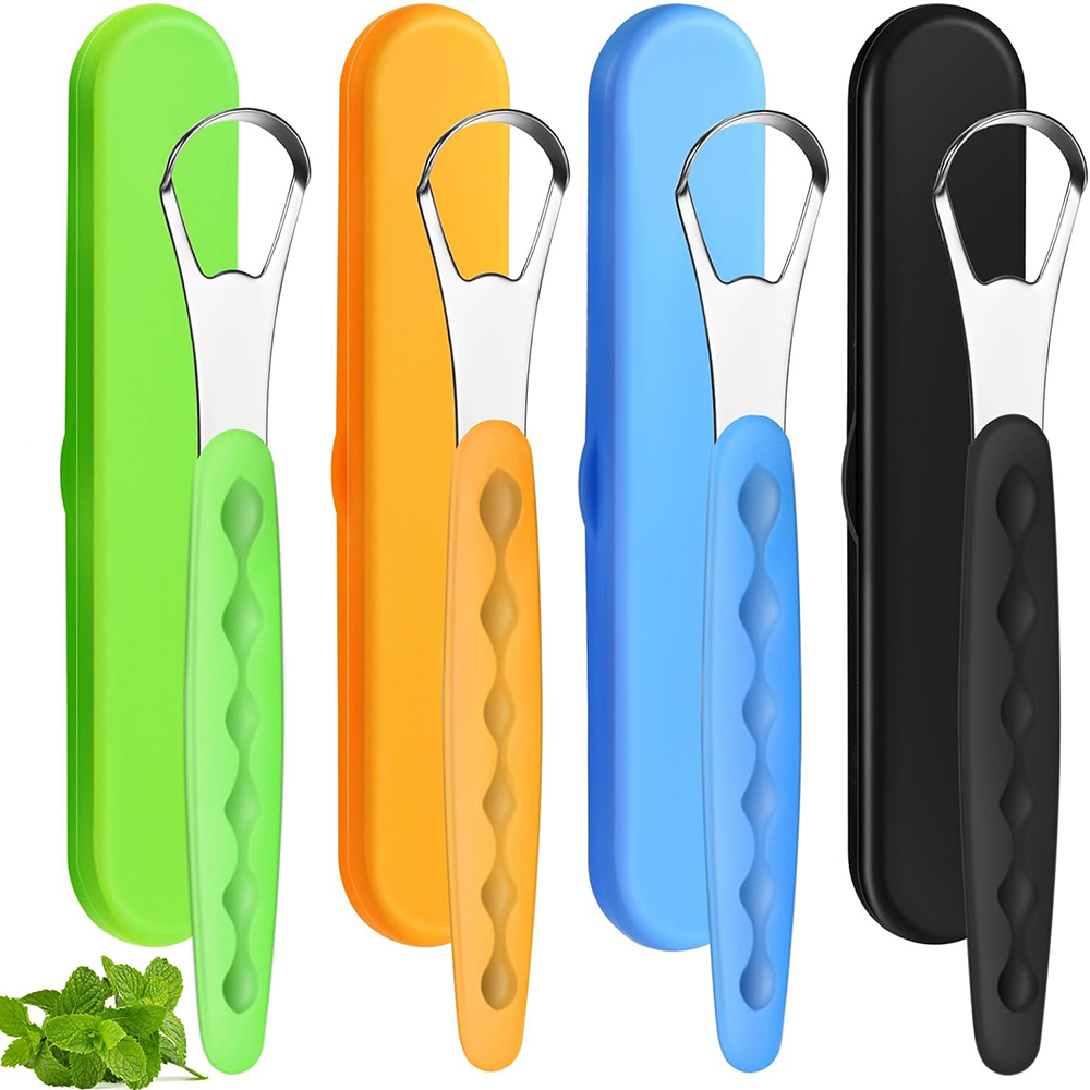 Tongue Scraper Metal - Stainless Steel Tongue Scraper With Portable