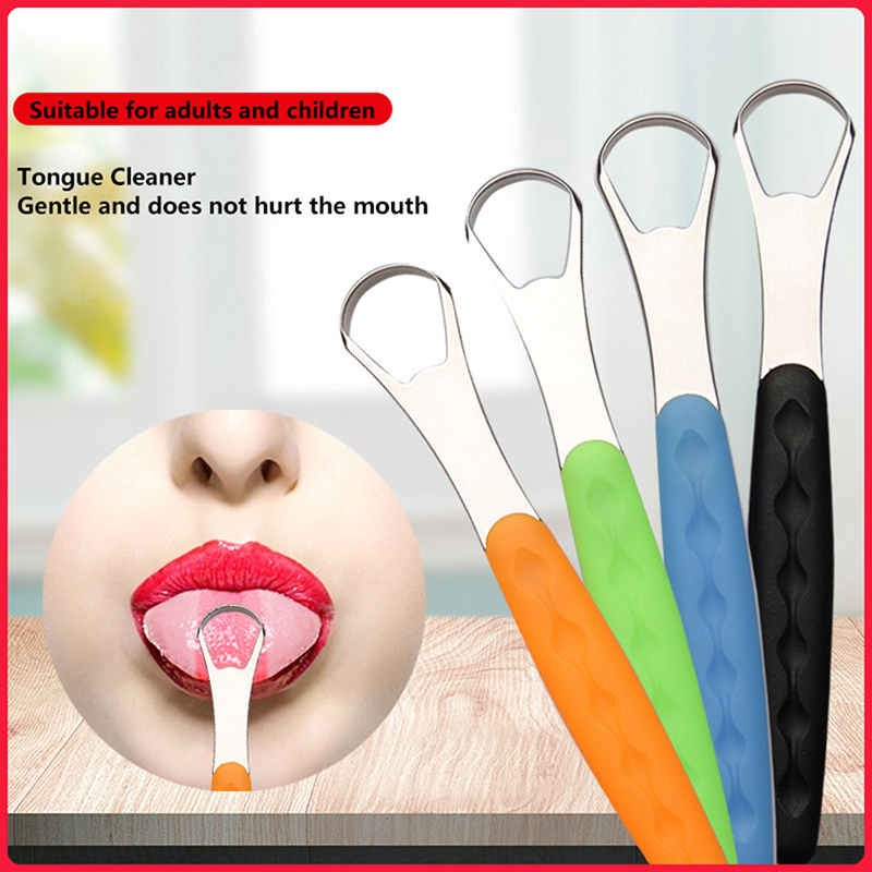 Tongue Scraper Metal - {QTG333} Portable Tongue Cleaner Tongue Scraper