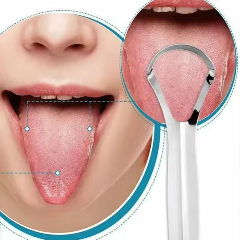 Tongue Scraper Metal - Premium 1pcs Metal Tongue Scraper Cleaner