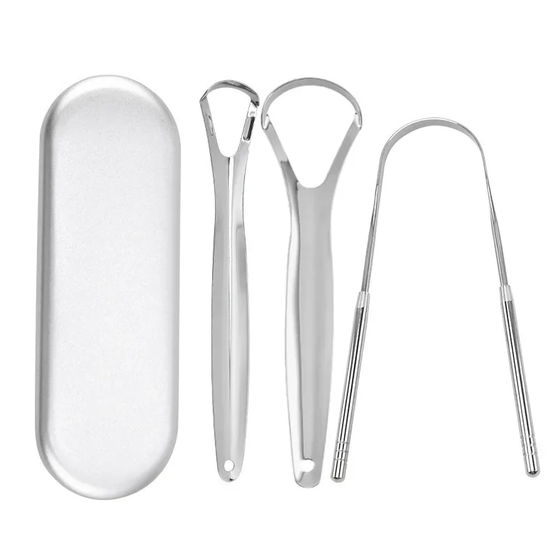 Tongue Scraper Metal - Premium 1pcs/3pcs Metal Tongue Scraper Cleaner