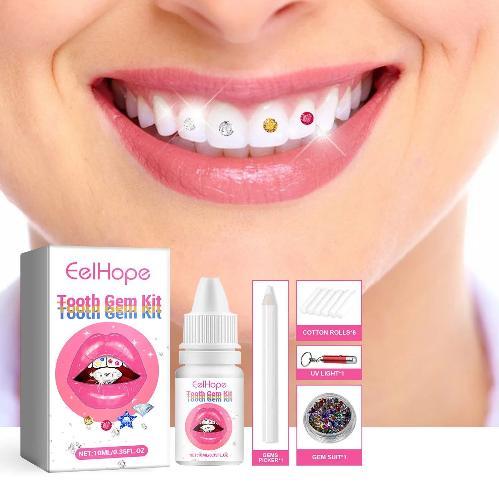 Tooth Gem Kit - Tooth Jewelry Kit DIY Clear Precious