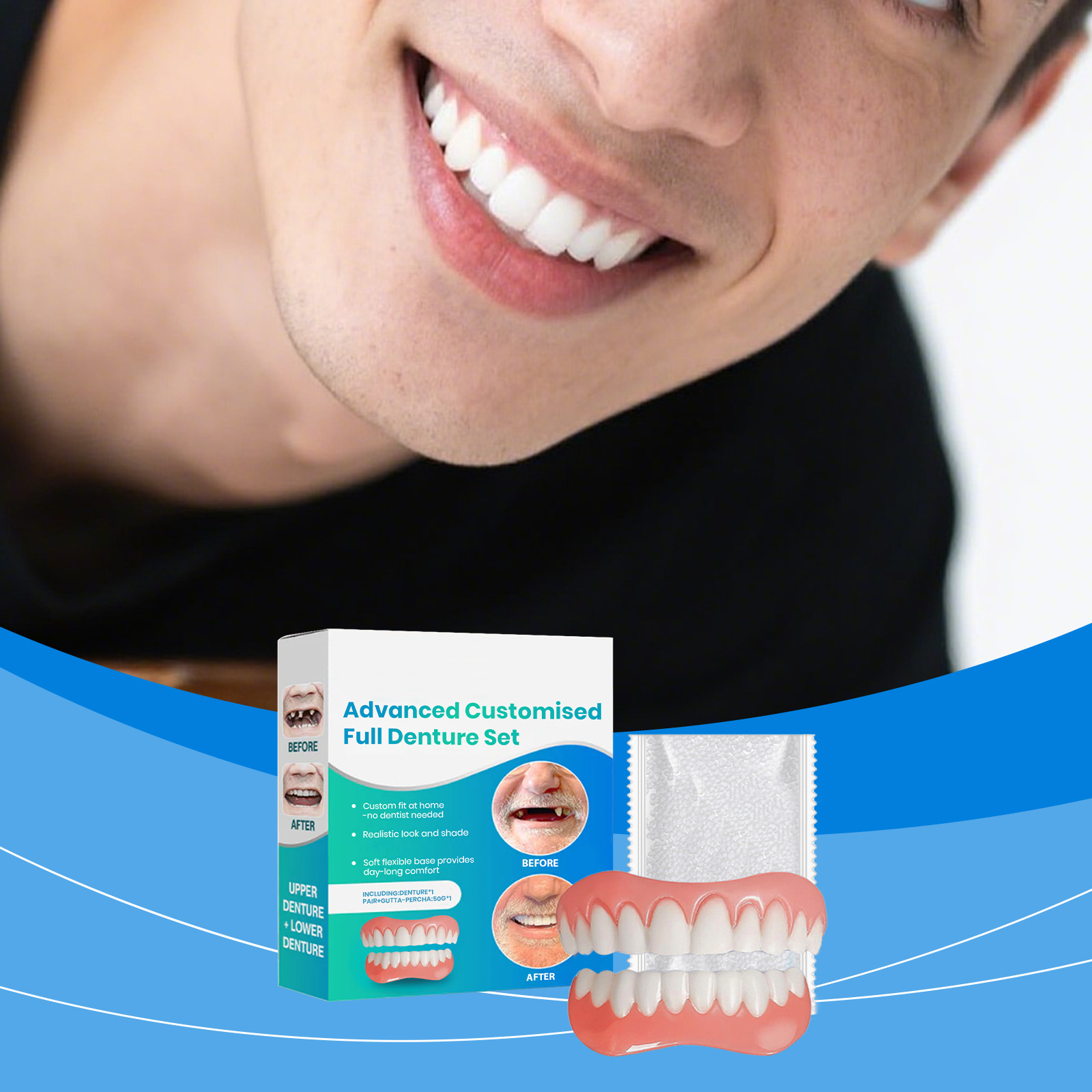 Silicone Denture Set for Upper - Teeth Whitening Veneers review and price