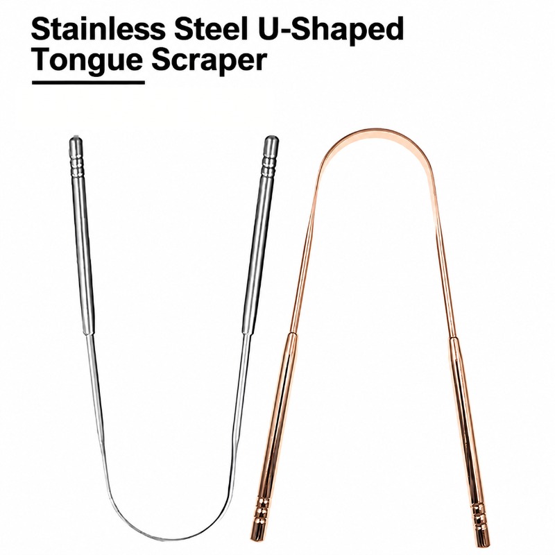 Rose Gold U-shaped Stainless S - Tongue Scraper Metal review and price