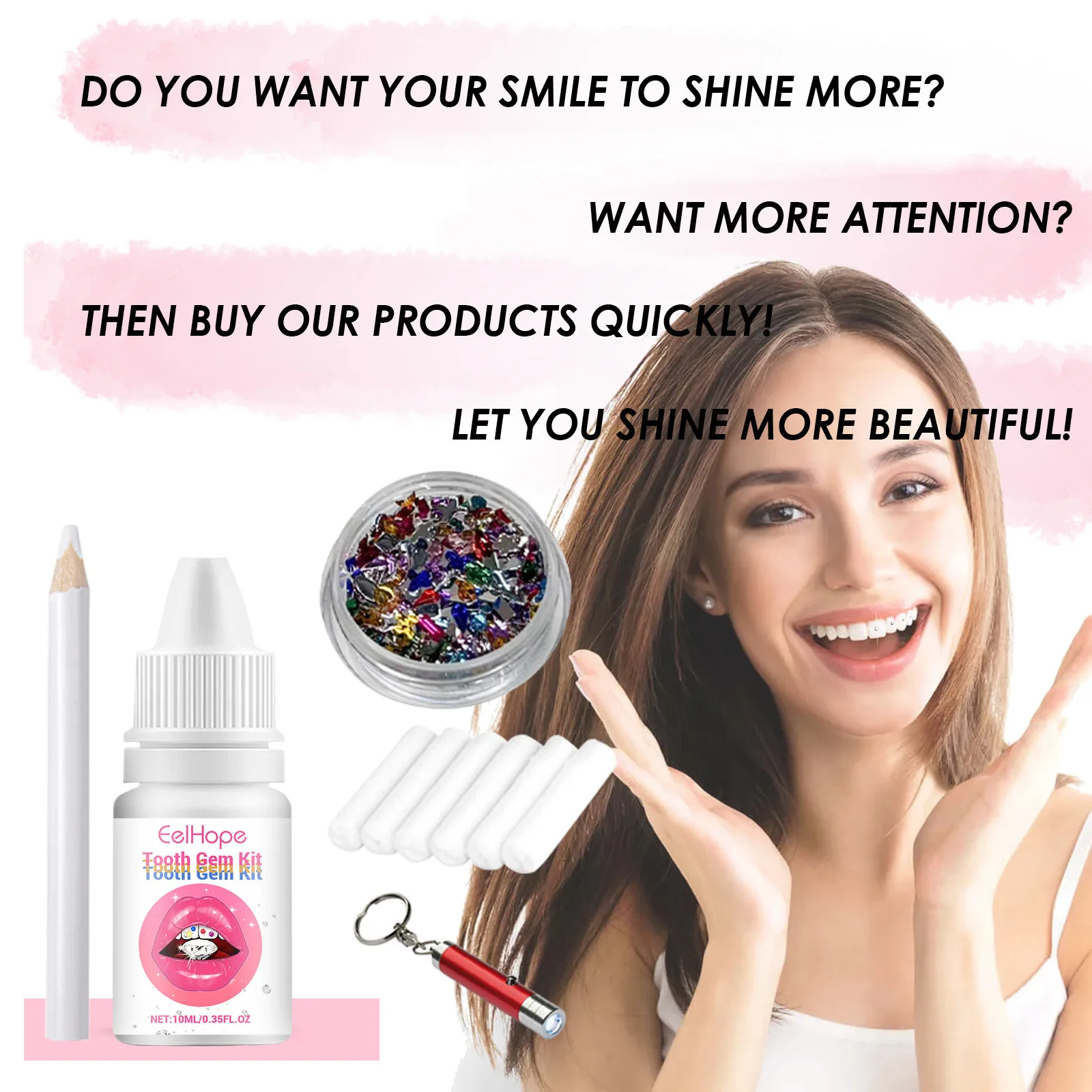 Tooth Jewelry Kit DIY Clear Pr - Tooth Gem Kit review and price