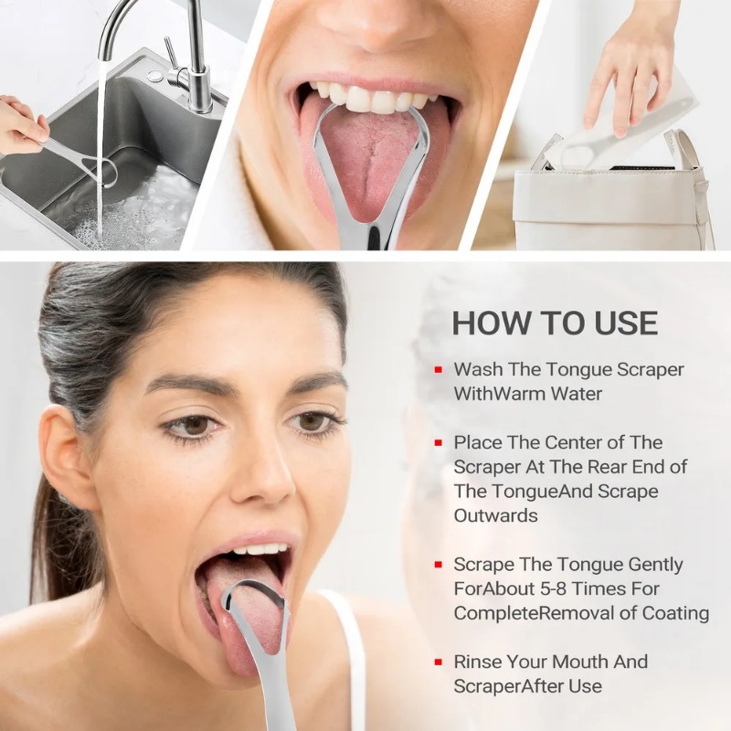 Halitosis Tongue Coating Tongu - Tongue Scraper Metal review and price